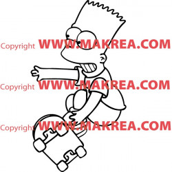 Sticker Simpson Bart en skateboard 2