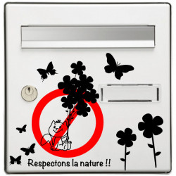 Sticker Boite aux lettres Fleurs