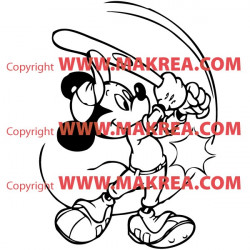 Sticker Mickey Mouse Baseball