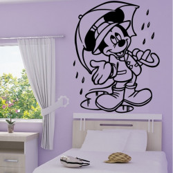 Sticker Mickey Mouse sous la pluie