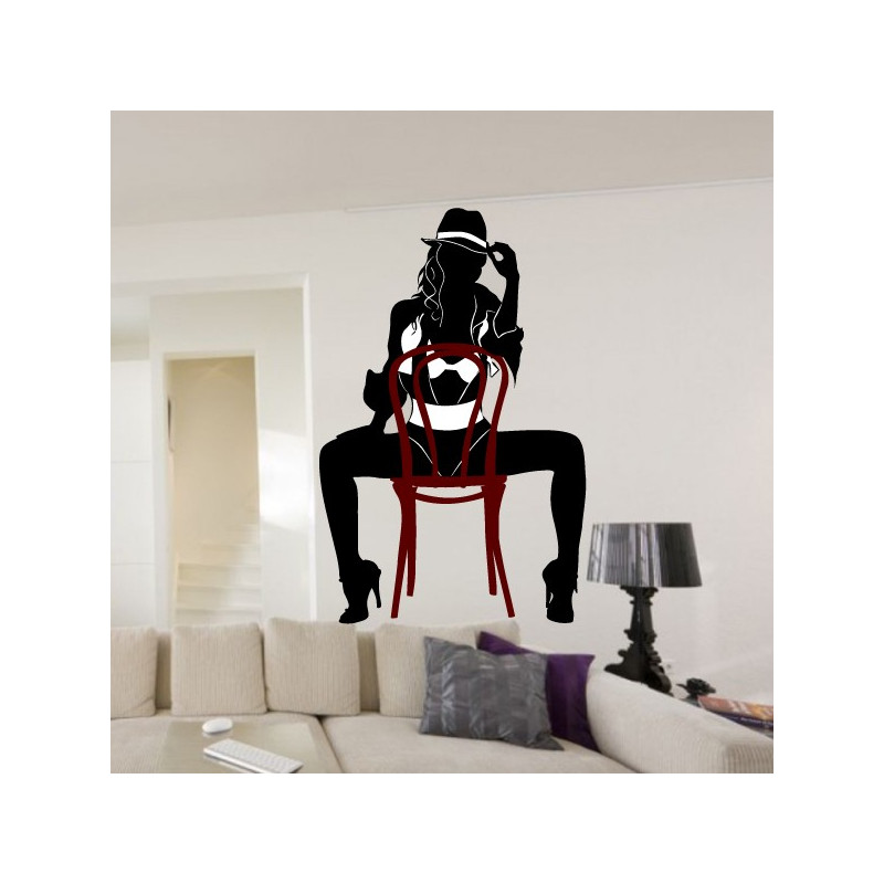 Sticker Silhouette Femme sexy assise - 3-Colors