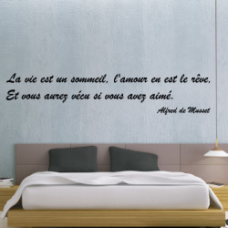Sticker citation Alfred de Musset - La vie est un sommeil