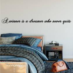 Sticker texte A winner is a dreamer who never quits