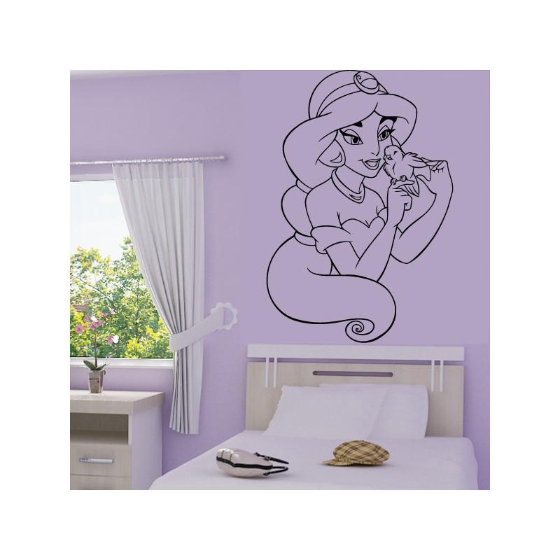 Sticker Aladdin - Jasmine et l'oiseau