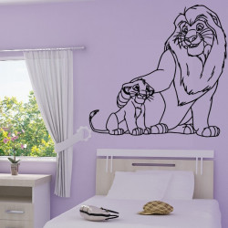 Sticker Roi Lion Simba et son père Mufasa