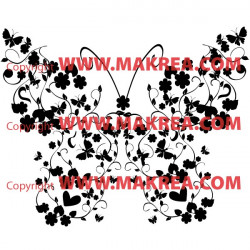 Sticker Papillon Floral