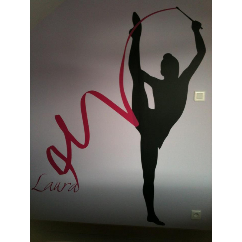 Sticker mural Gymnastique Rythmique «RUBAN» 27,5cm Autocollant  «PHOSPHORESCENT»
