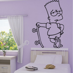 Sticker Simpson Bart en skateboard
