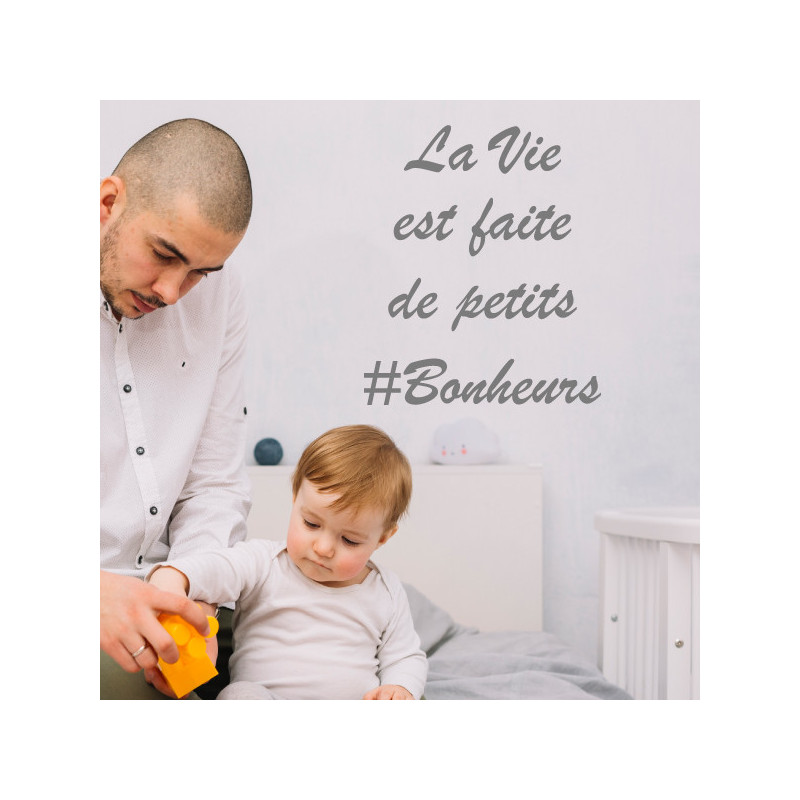Sticker Citation : La vie est faite de petits #Bonheurs