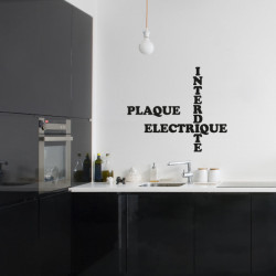 Sticker lettrage : Plaque Electrique Interdite