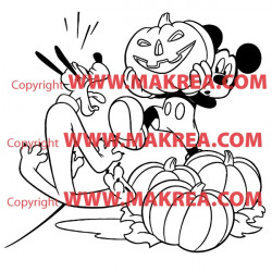 Sticker Mickey - Pluto Halloween