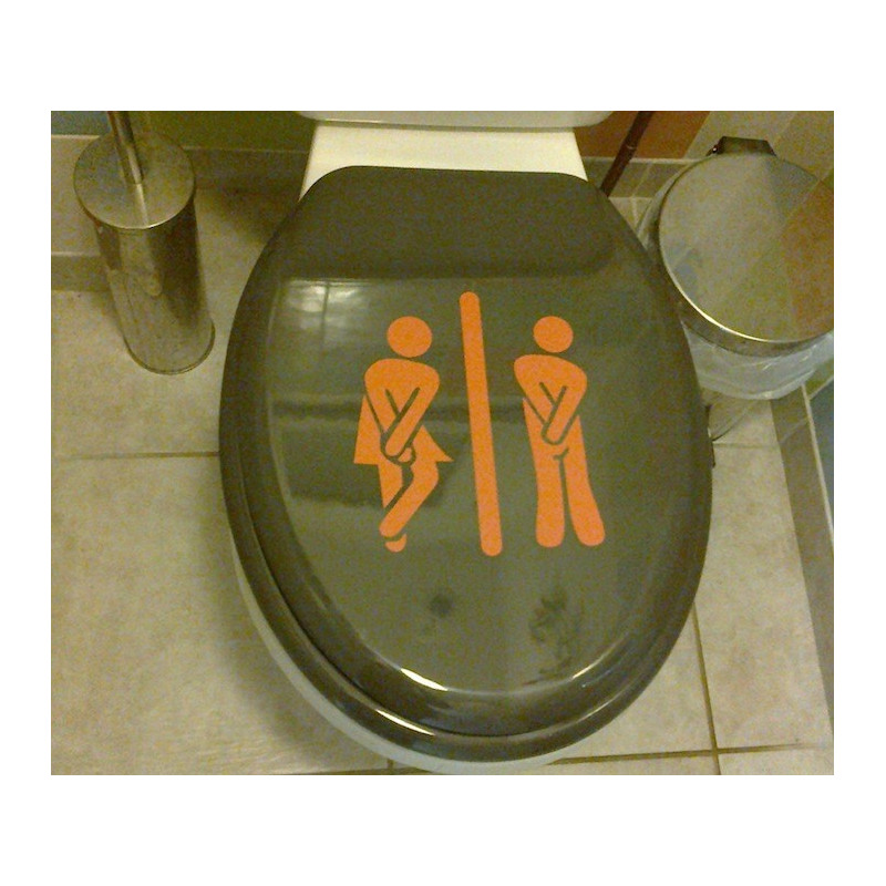 Sticker Abattant WC à Personnaliser - Silhouettes H & F Humoristique