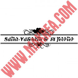 Sticker Vitrine Bandeau Coeurs Lettrage Saint Valentin