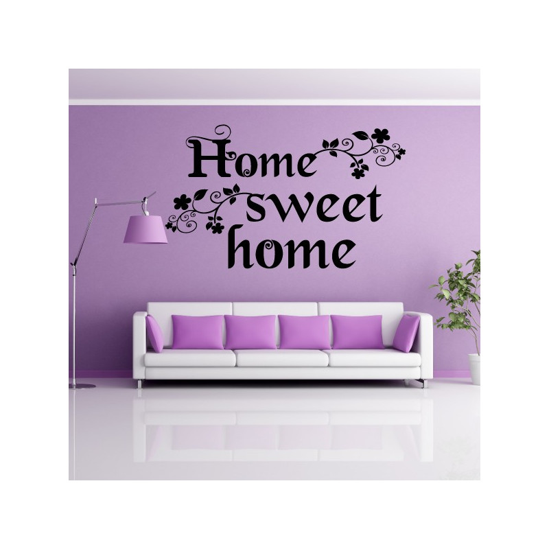 Sticker Citation Home Sweet Home Floral