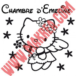 Sticker de porte - Hello Kitty Fleurs