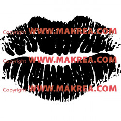 Sticker Bouche Empreinte Lèvres