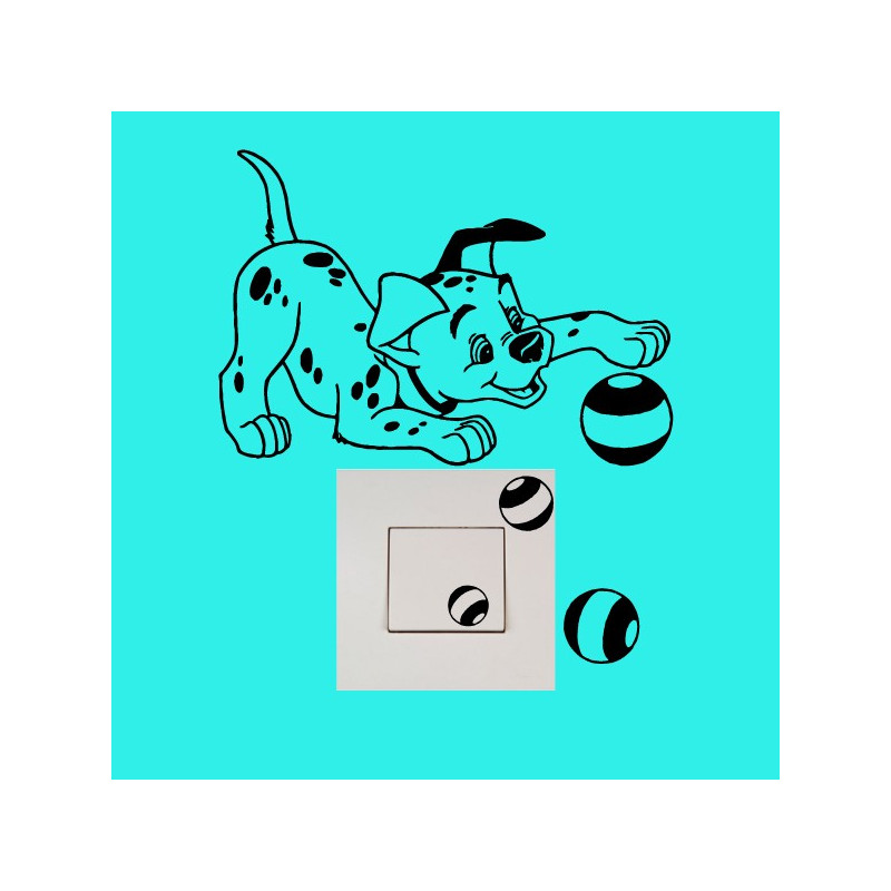 Stickers Interrupteur / Prise Chiot 101 Dalmatiens