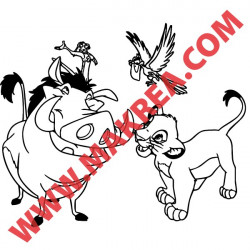 Sticker Roi Lion - Simba et Pumbaa