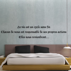Sticker Texte "La vie est un cycle sans fin..."