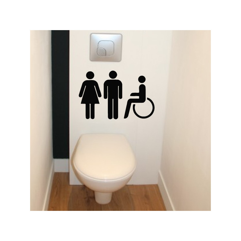 Autocollant toilettes handicapés