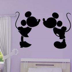 Sticker Silhouette Couple Mickey et Minnie