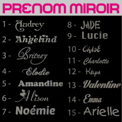 Sticker Miroir Texte, Prénom