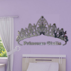 Sticker Miroir - Couronne de Princesse + prénom