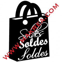 Sticker vitrine Soldes - Sac écriture Soldes