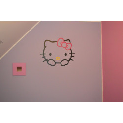 Sticker Tête Hello Kitty 3 Couleurs