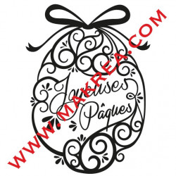 Sticker Vitrine Oeuf Design & Joyeuses Pâques