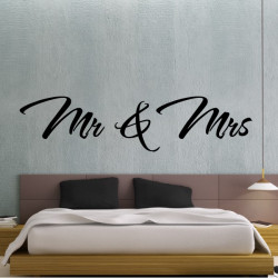 Sticker Texte Lettrage : Mr & Mrs