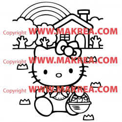 Sticker Hello Kitty Arc en Ciel