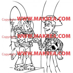 Sticker Buzz l'Eclair & Woody Toy Story