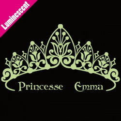 Sticker Luminescent Couronne de Princesse + prénom 