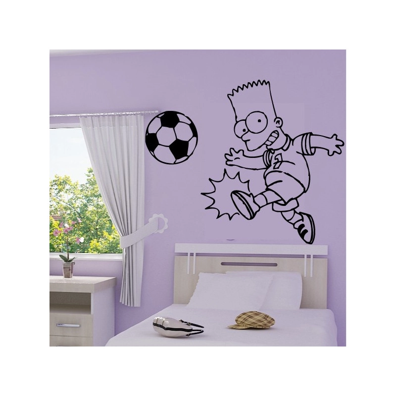 Sticker Bart Simpson joue au foot