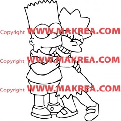 Sticker Simpson Bart et Lisa