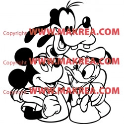 Sticker Mickey - Donald et Dingo