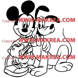 Sticker Mickey Mouse et Dingo