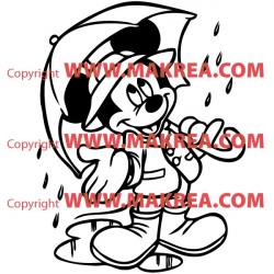 Sticker Mickey Mouse sous la pluie