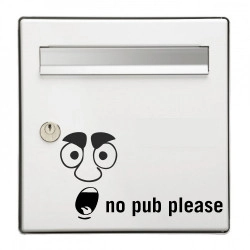 Sticker Boite aux lettres No Pub please