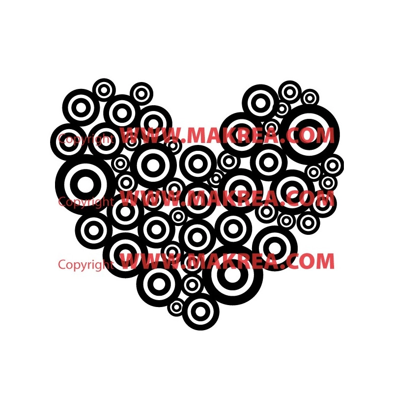 Sticker Coeur Cercles