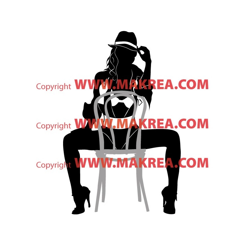 Sticker Silhouette Femme sexy assise - 3-Colors