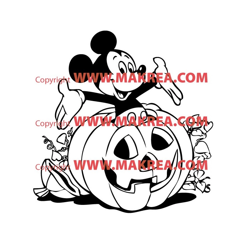 Sticker Mickey Mouse Citrouille Halloween