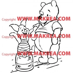 Sticker Winnie et Porcinet sur pot