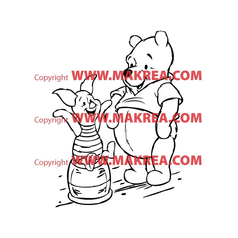 Sticker Winnie et Porcinet sur pot