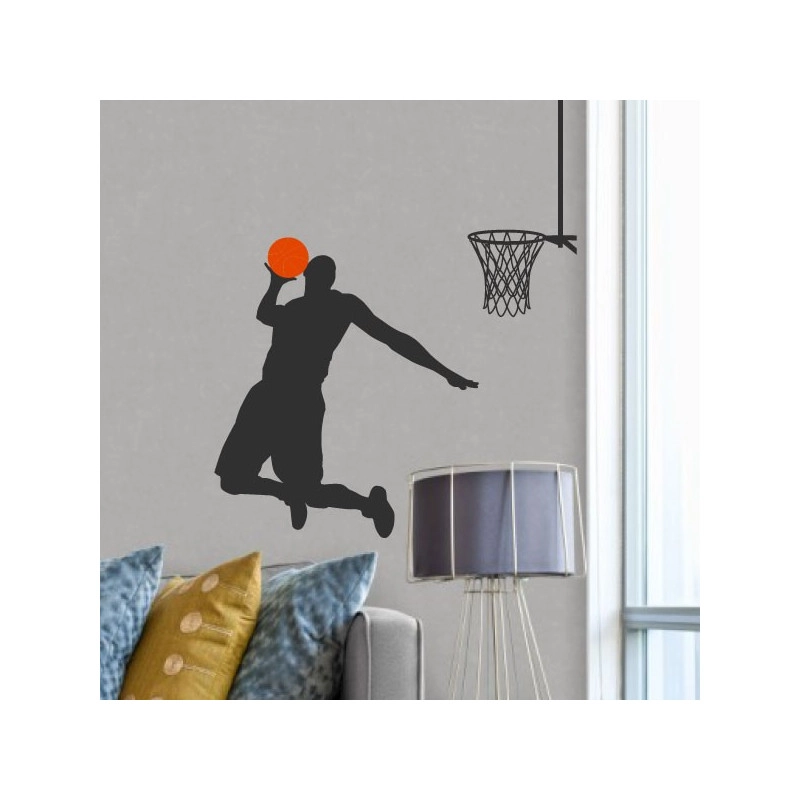 Sticker Basketball - Basketteur met un panier