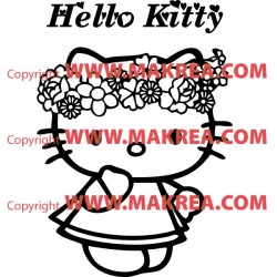 Sticker Hello Kitty Couronne de Fleurs
