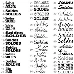 Sticker vitrine Texte "SOLDES" - Choix de l'écriture