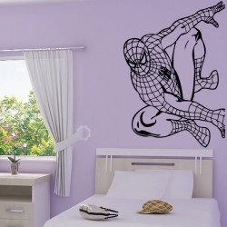 Sticker Spiderman Accroché au Mur