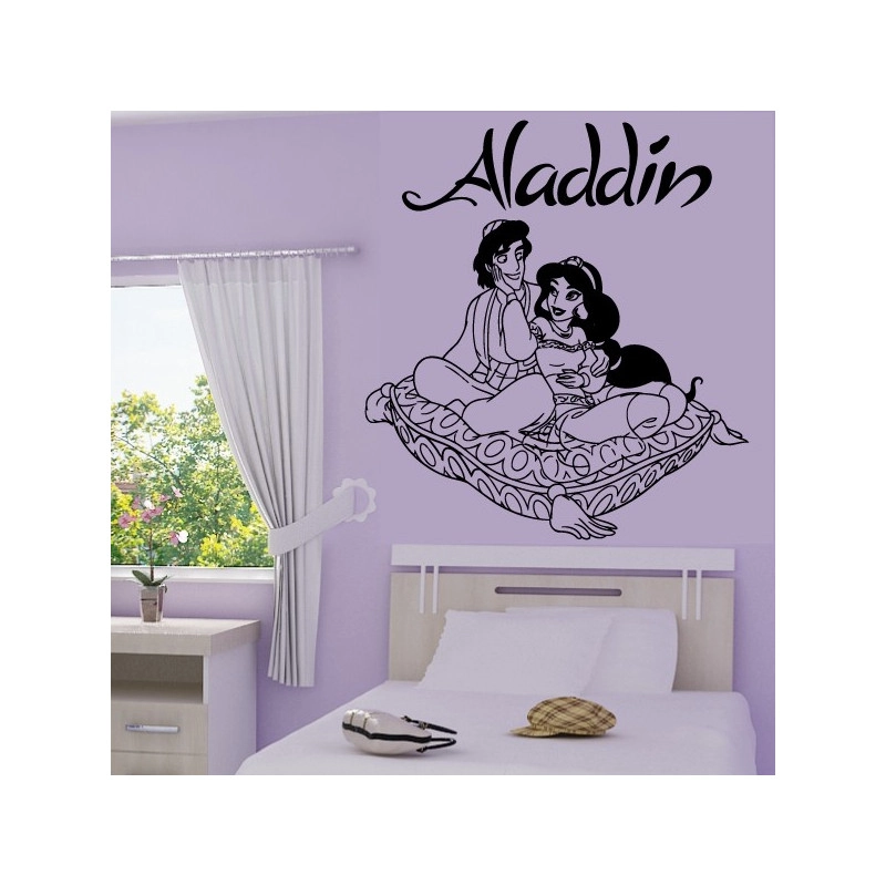 Sticker Aladdin et Jasmine sur coussin